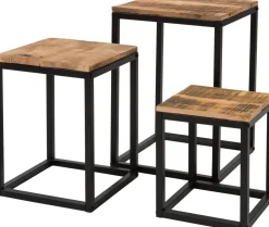 Intratuin plantentafel Flynn zwart / naturel 30 x 30 x 40 cm