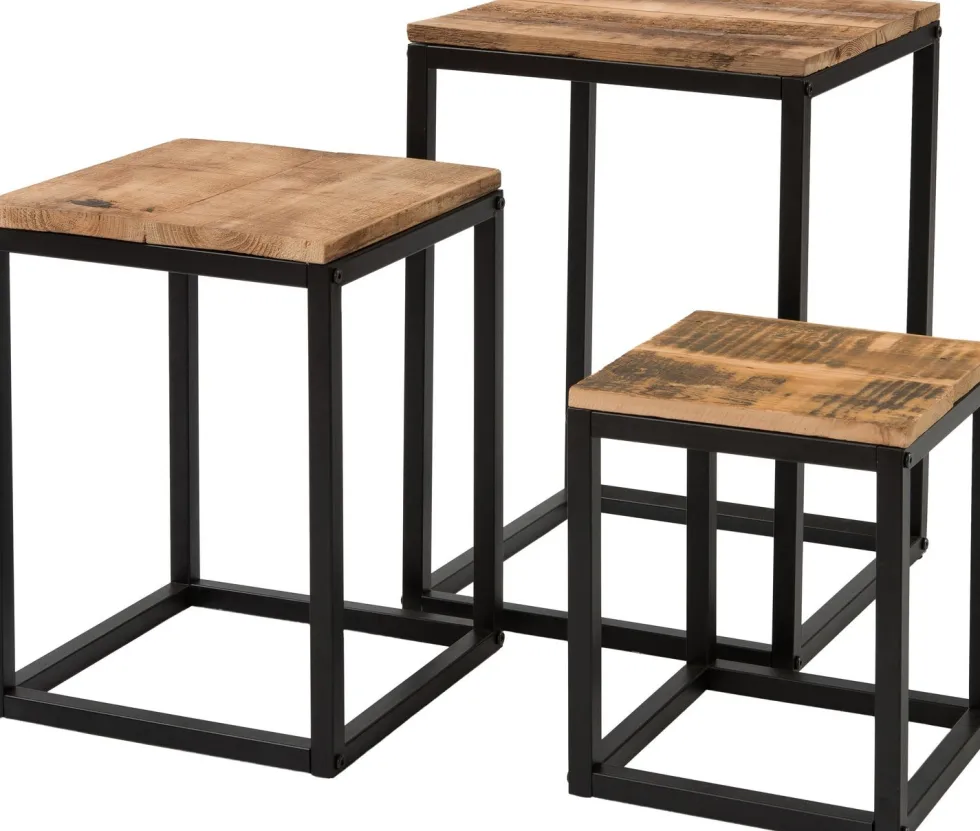 Intratuin plantentafel Flynn zwart / naturel 25 x 25 x 31 cm