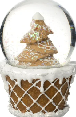 Intratuin sneeuwbol Ginny gemberkoekboom bruin / wit D 6,5 H 10 cm