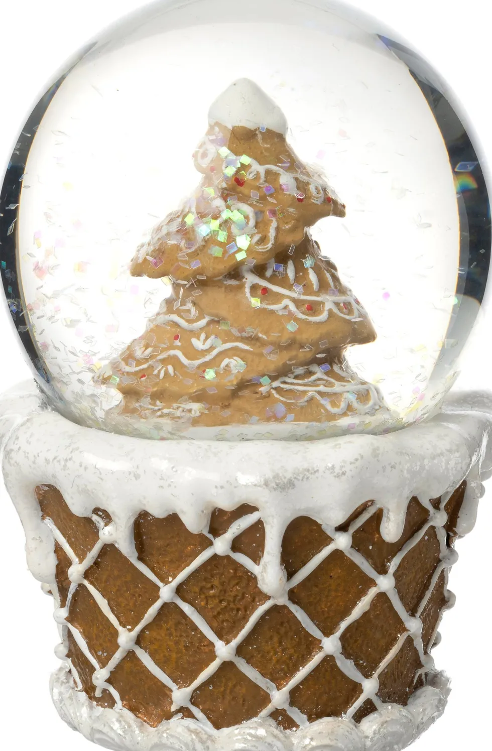 Intratuin sneeuwbol Ginny gemberkoekboom bruin / wit D 6,5 H 10 cm