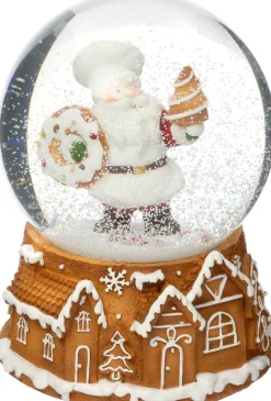Intratuin sneeuwbol Ingwer kerstman bruin D 7,5 H 8,5 cm