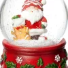 Intratuin sneeuwbol kerstman met gemberkoek rood / wit D 7 H 9 cm