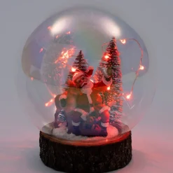 Intratuin sneeuwbol kerstman met verlichting D 14,5 H 16,5 cm