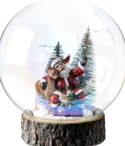 Intratuin sneeuwbol kerstman met verlichting D 14,5 H 16,5 cm