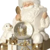 Intratuin sneeuwbol met kerstman Miriam goud/wit 14 x 12 x 14 cm