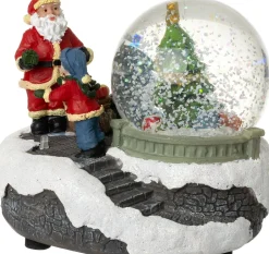 Intratuin sneeuwbol Nix kerstman multi met verlichting 11,5 x 10 x 9,3 cm