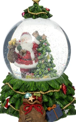 Intratuin sneeuwbol Snoa kerstman boom met verlichting 12,8 x 11,2 x 17 cm