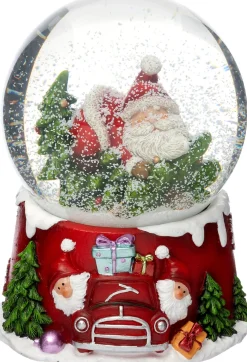 Intratuin sneeuwbol Snoa kerstman rood D 10,5 H 14 cm