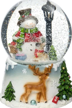 Intratuin sneeuwbol Snoa sneeuwpop wit met verlichting D 10,5 H 14 cm