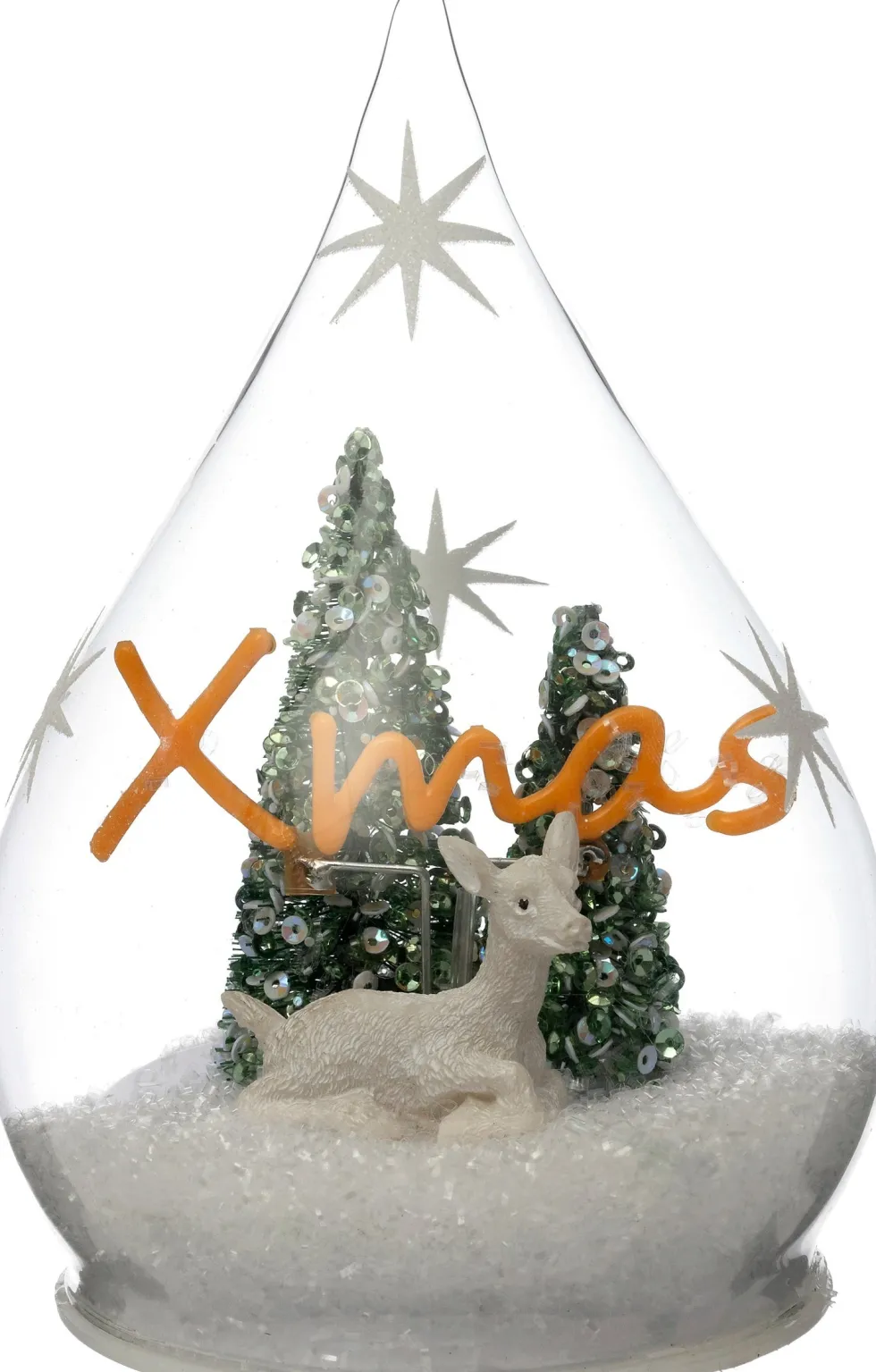Intratuin sneeuwbol transparant met verlichting D 10 H 15 cm