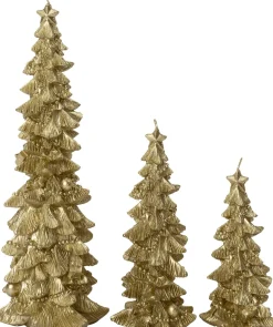 Intratuin stompkaars Kerstboom goud 12 uur D 12,5 H 30,5 cm
