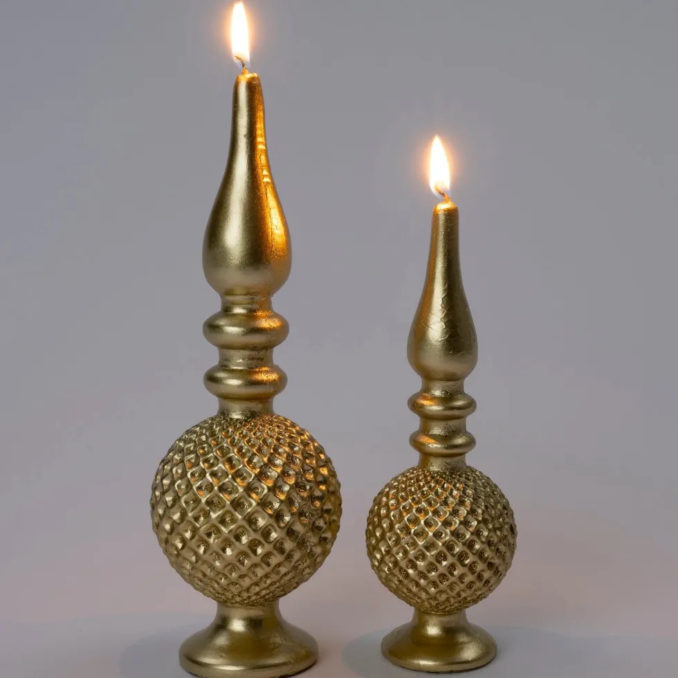 Intratuin stompkaars minaret goud 16 uur D 8 H 25 cm