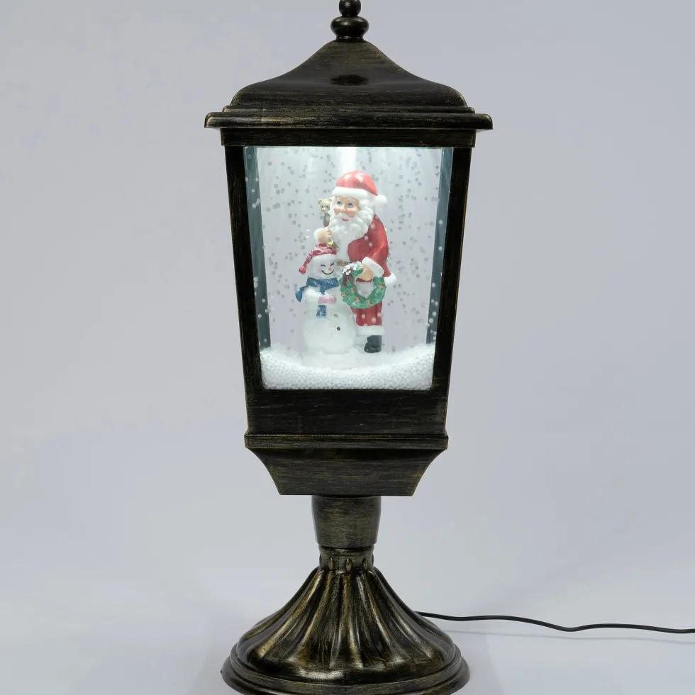 Intratuin tafellamp Lucas zwart / goud met verlichting 20 x 20 x 51 cm