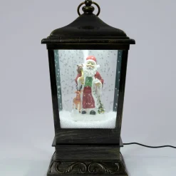Intratuin tafellamp Lucas zwart / goud met verlichting 20 x 20 x 40 cm