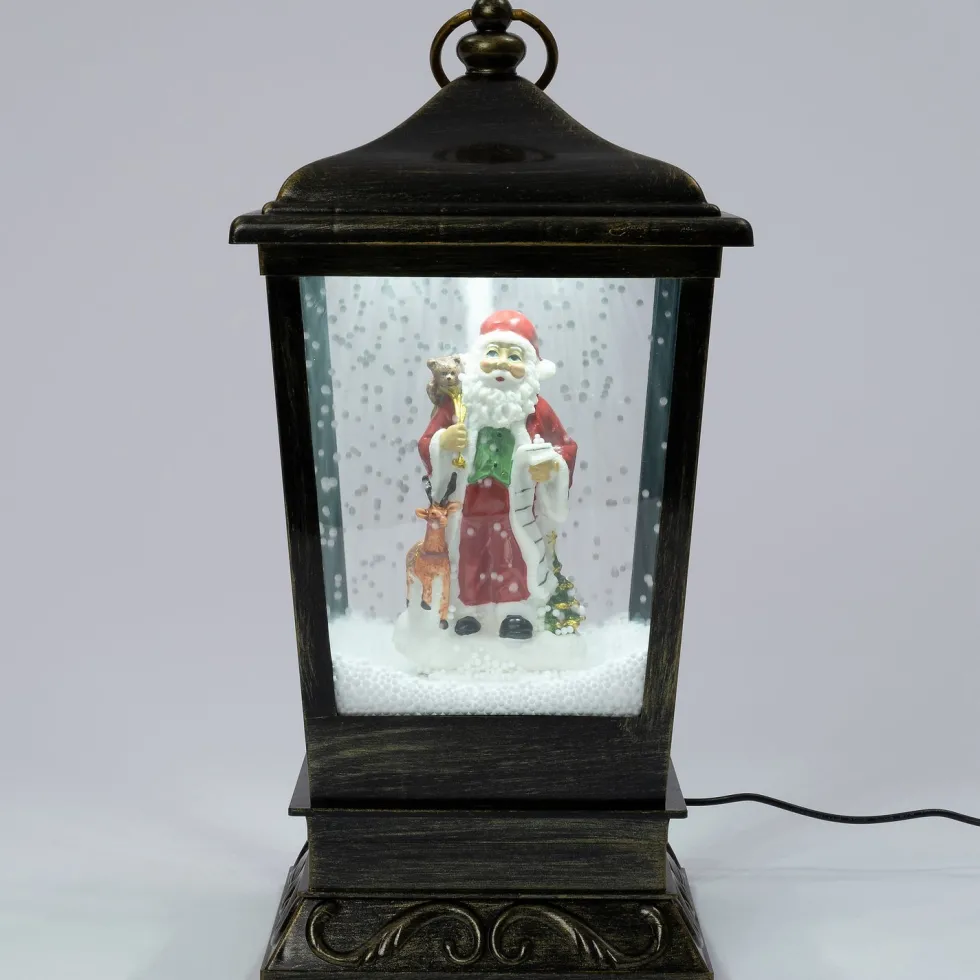 Intratuin tafellamp Lucas zwart / goud met verlichting 20 x 20 x 40 cm