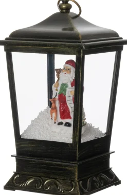 Intratuin tafellamp Lucas zwart / goud met verlichting 20 x 20 x 40 cm