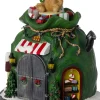 Intratuin Tampere kersthuisje kerstman in cadeauzak 18,6 x 16,6 x 22,5 cm