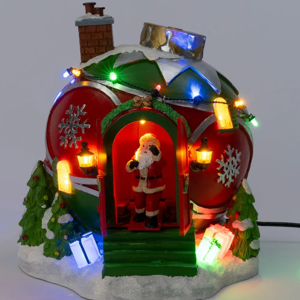 Intratuin Tampere kersthuisje kerstman in kerstbal 18,8 x 18,8 x 20,8 cm