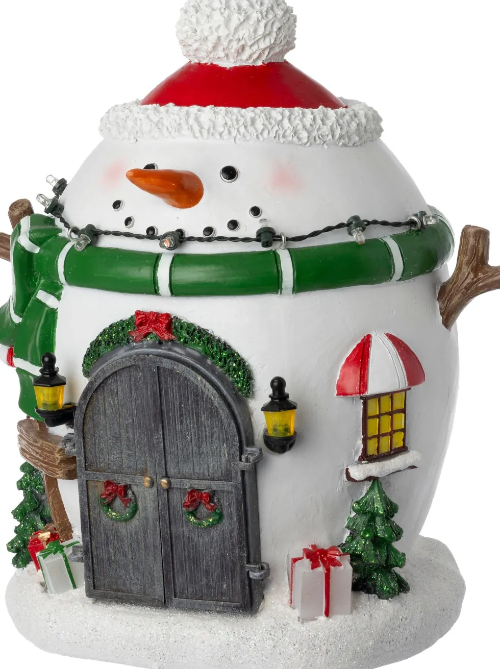 Intratuin Tampere kersthuisje kerstman in sneeuwpop 19,1 x 15,1 x 21,5 cm