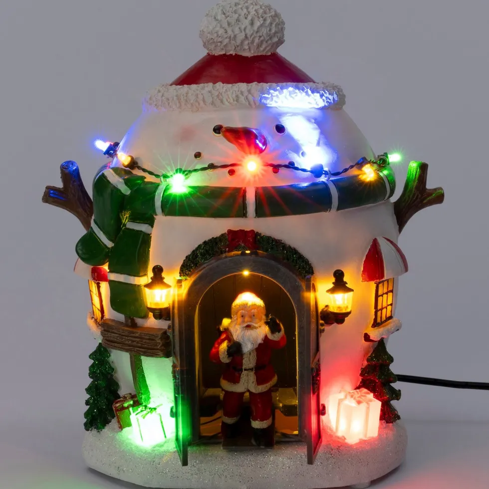 Intratuin Tampere kersthuisje kerstman in sneeuwpop 19,1 x 15,1 x 21,5 cm