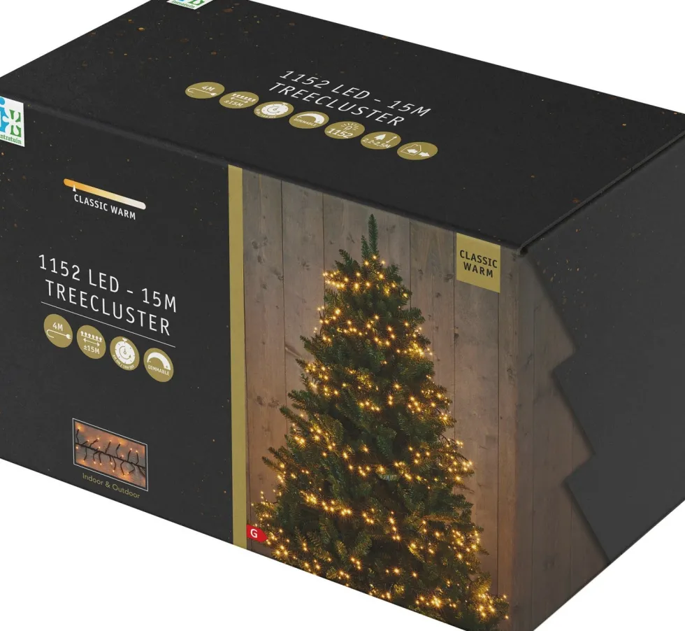 Intratuin treecluster 15 m met 1152 LED lampjes classic warm