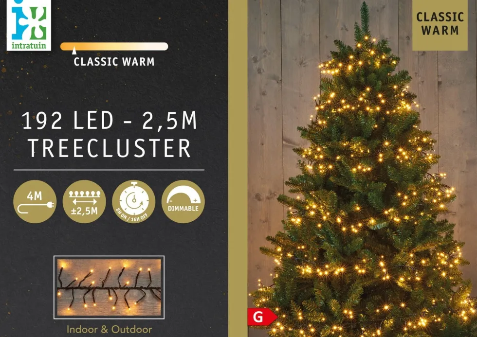 Intratuin treecluster 2,5 m met 192 LED lampjes classic warm