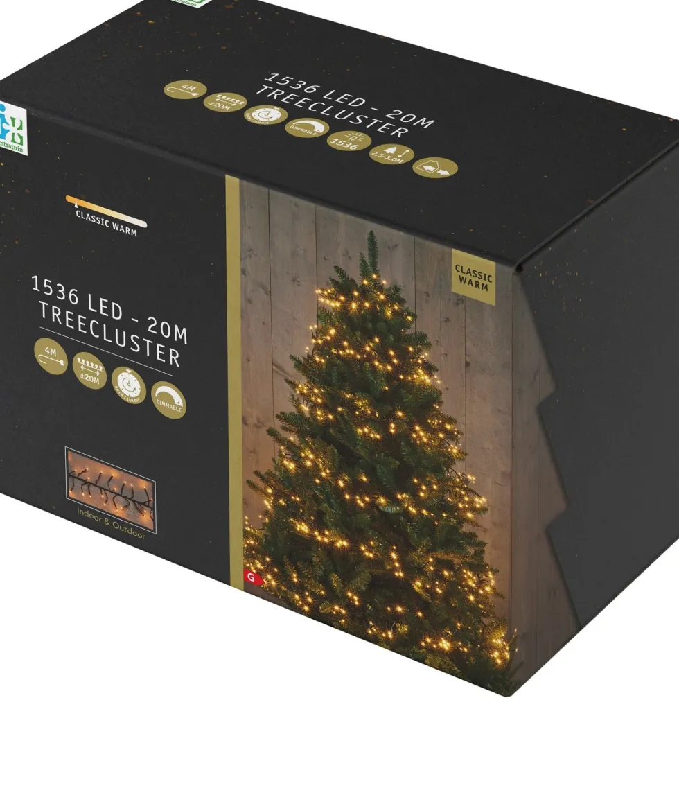 Intratuin treecluster 20 m met 1536 LED lampjes classic warm