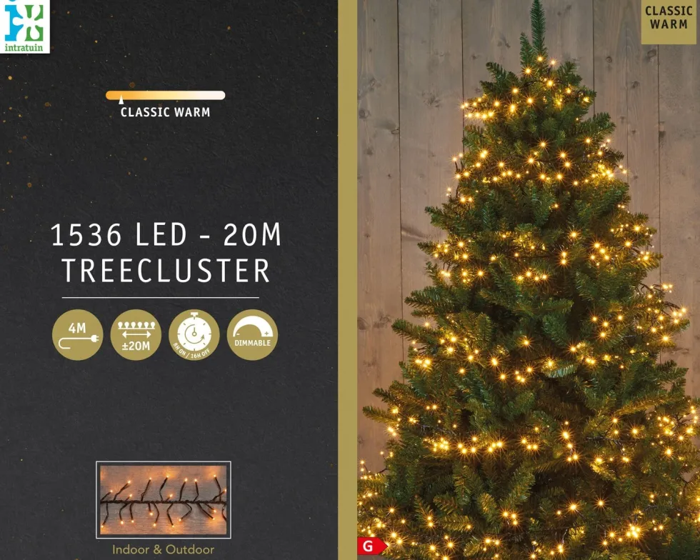 Intratuin treecluster 20 m met 1536 LED lampjes classic warm