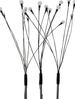 Intratuin tuinsteker zwart met verlichting en timer D 1,3 H 72 cm 3 stuks