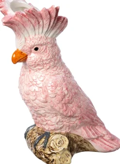 Intratuin vaas Arden kaketoe op tak roze 18 x 11,3 x 24,4 cm
