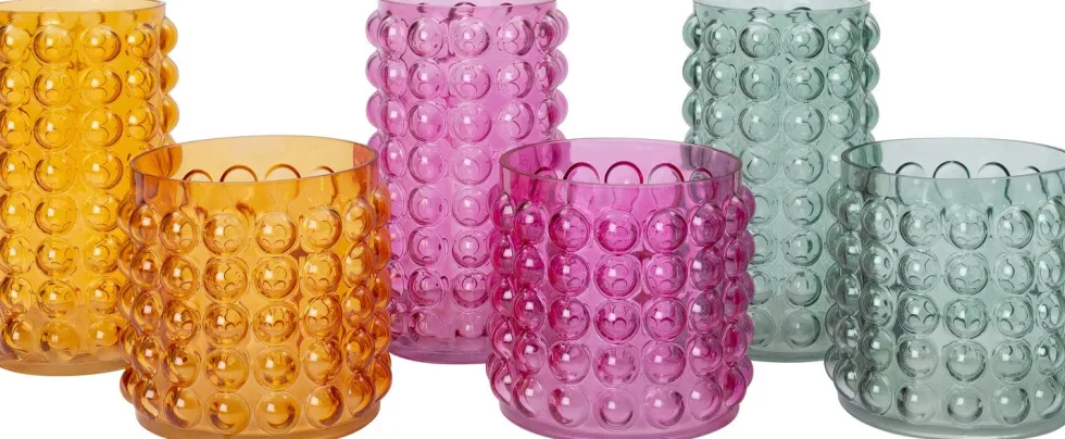 Intratuin vaas Bob roze D 16 H 27,5 cm