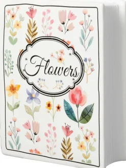 Intratuin vaas Boek Flowers wit 16 x 6,2 x 19,8 cm