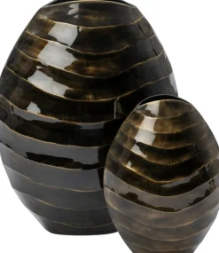 Intratuin vaas Bregje goud / zwart 26 x 14 x 36 cm