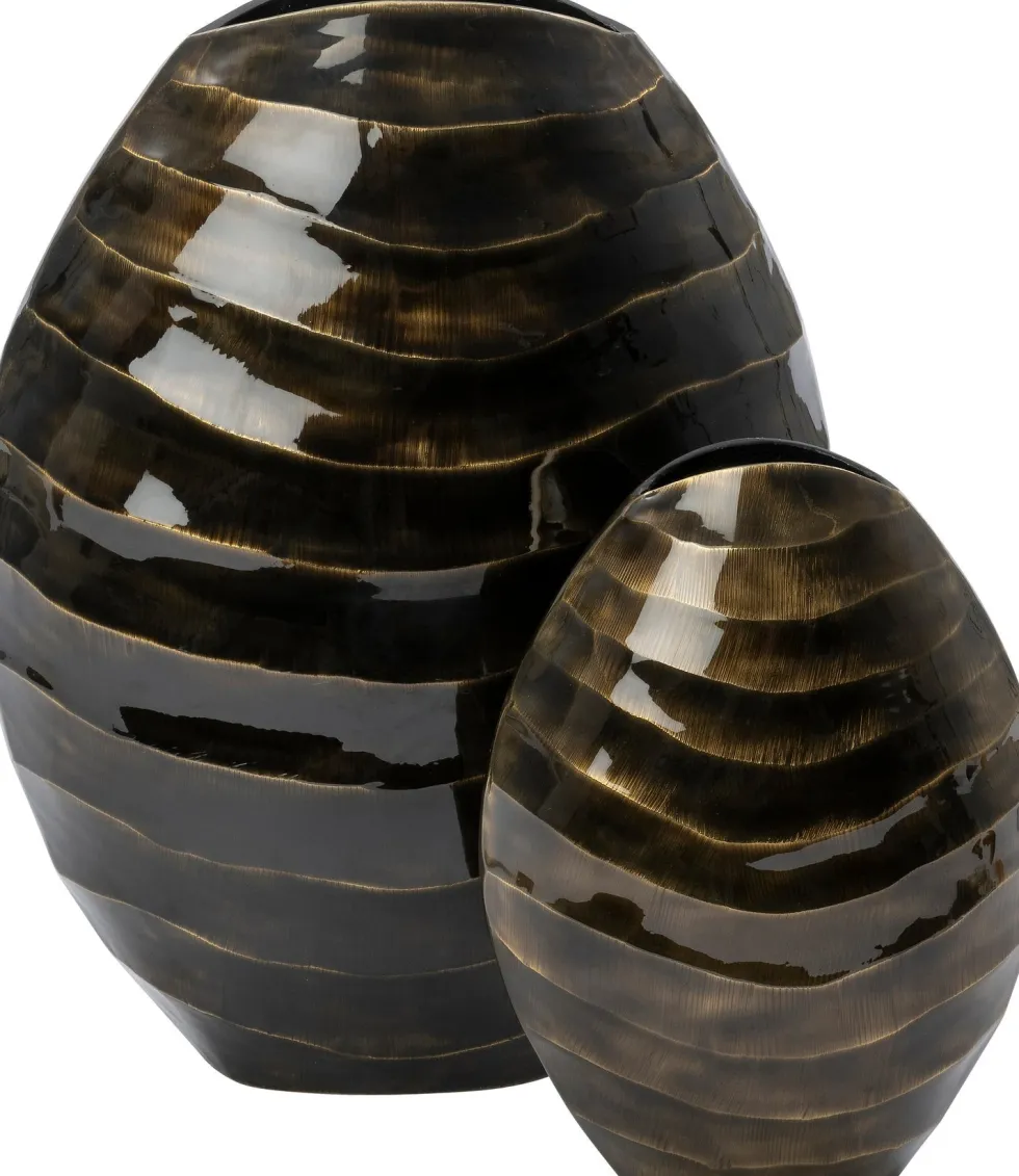 Intratuin vaas Bregje goud / zwart 46 x 19 x 55 cm