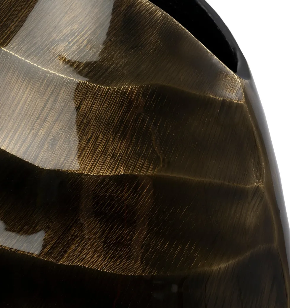 Intratuin vaas Bregje goud / zwart 46 x 19 x 55 cm