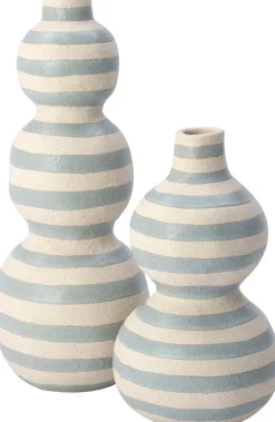 Intratuin vaas Carlo blauw / crème D 17,5 H 30,5 cm