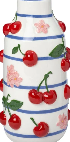Intratuin vaas Cherri wit / rood / blauw D 13 H 25 cm