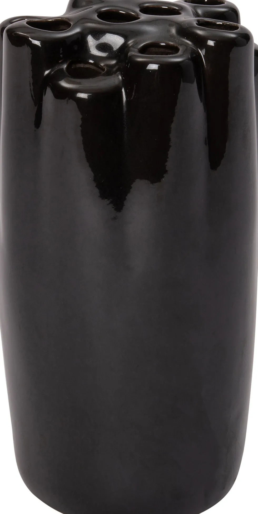Intratuin vaas Cruz zwart D 15 H 28 cm