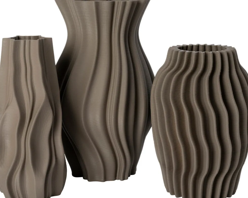 Intratuin vaas 3D bruin D 21,7 H 35,8 cm