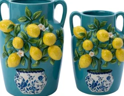 Intratuin vaas Disa blauw / geel D 20 H 26 cm