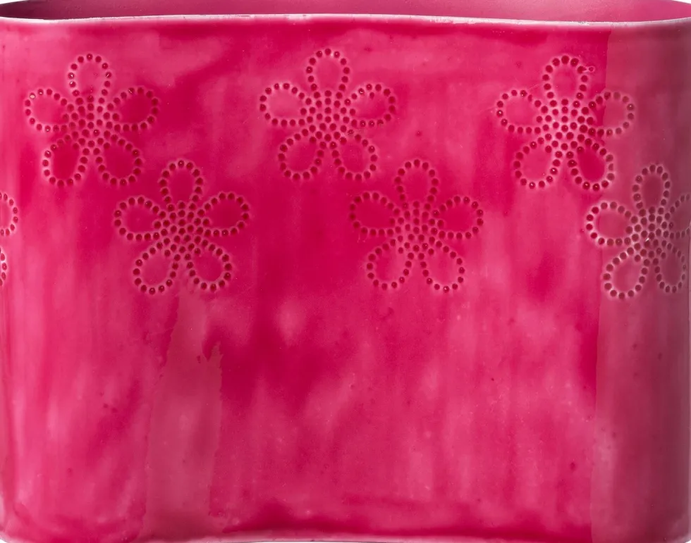 Intratuin vaas Dowra roze 23 x 7,5 x 16,5 cm