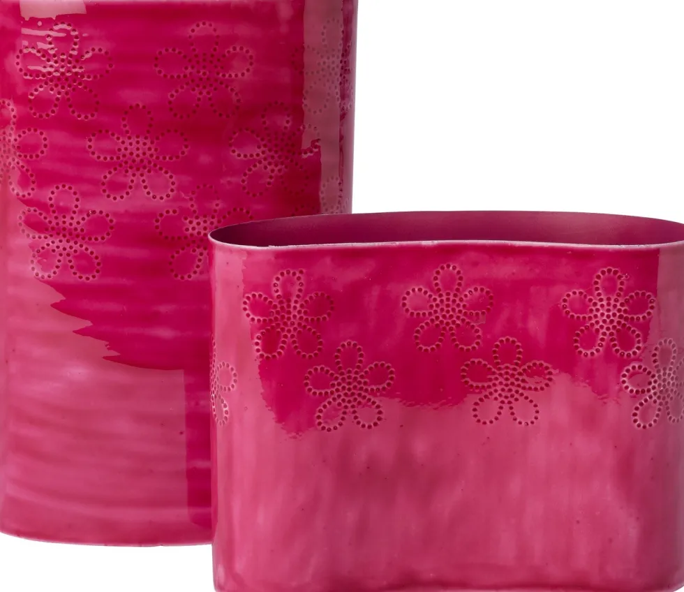 Intratuin vaas Dowra roze 19 x 6,5 x 27 cm