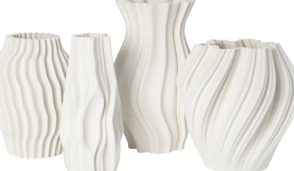 Intratuin vaas 3D wit D 19,5 H 27,5 cm