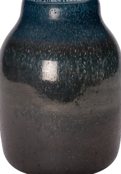 Intratuin vaas Elliot blauw / zwart D 20,5 H 27 cm