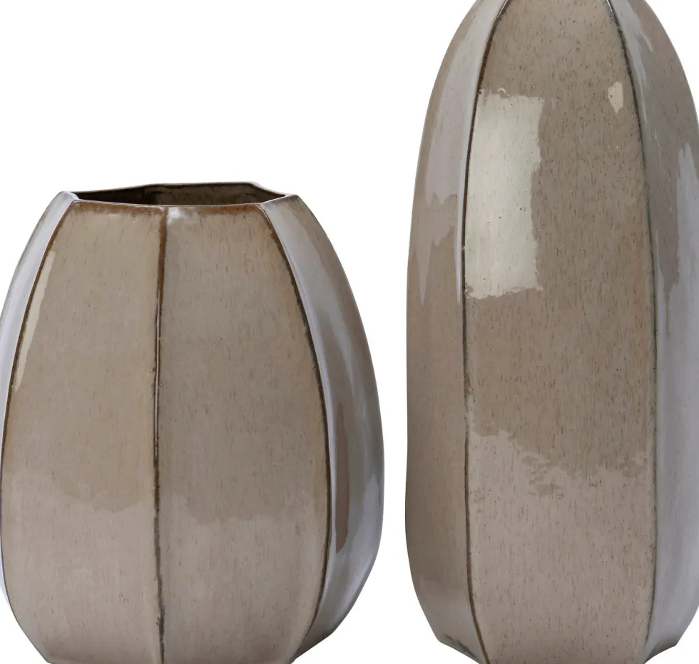 Intratuin vaas Elvi taupe D 20,5 H 45,5 cm