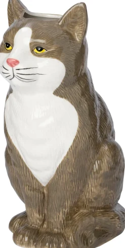 Intratuin vaas Estea kat grijs 18 x 14,2 x 28 cm