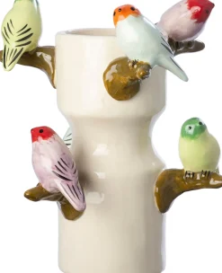 Intratuin vaas Fearn vogeltjes crème D 23 H 27 cm