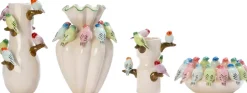 Intratuin vaas Fearn vogeltjes crème D 30 H 39 cm
