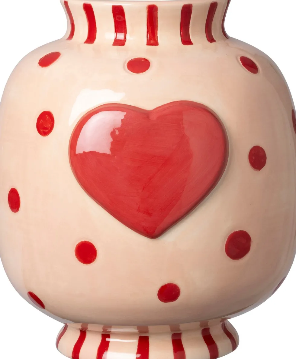Intratuin vaas Forres roze / rood D 14 H 14 cm