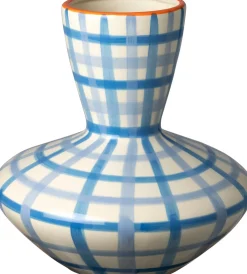 Intratuin vaas Fyvie blauw / crème D 32 H 33 cm